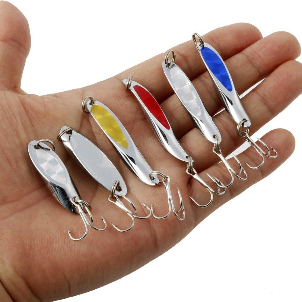 image:imageSougayilang Fishing Spoons Lure Casting Fishing Lures Blade Baits Great for Fishing Perch Crappie Trout Bass Pike Musky Walleye Salmon Striper and MoreXD30