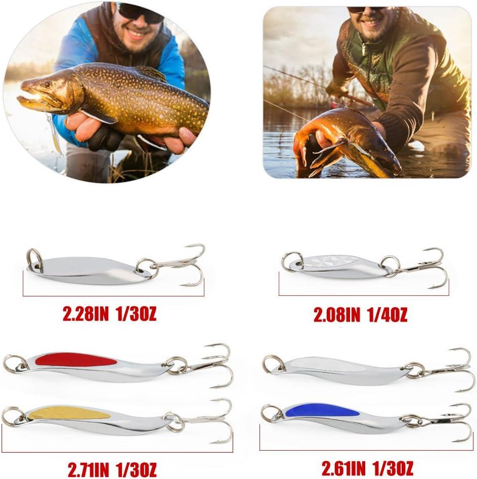 image:imageSougayilang Fishing Spoons Lure Casting Fishing Lures Blade Baits Great for Fishing Perch Crappie Trout Bass Pike Musky Walleye Salmon Striper and MoreXD30