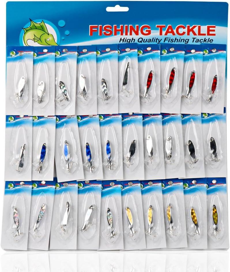 image:imageSougayilang Fishing Spoons Lure Casting Fishing Lures Blade Baits Great for Fishing Perch Crappie Trout Bass Pike Musky Walleye Salmon Striper and MoreXD30