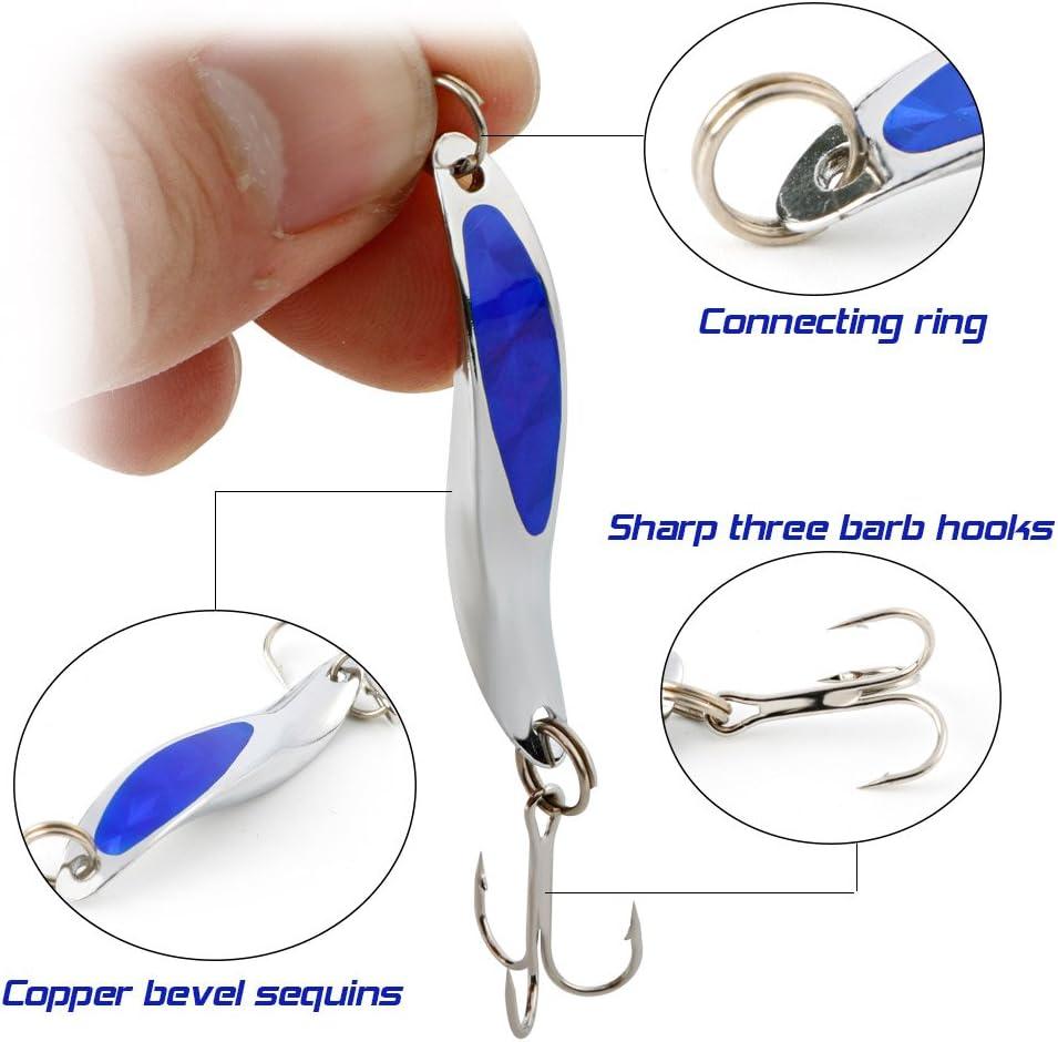 image:imageSougayilang Fishing Spoons Lure Casting Fishing Lures Blade Baits Great for Fishing Perch Crappie Trout Bass Pike Musky Walleye Salmon Striper and MoreXD30