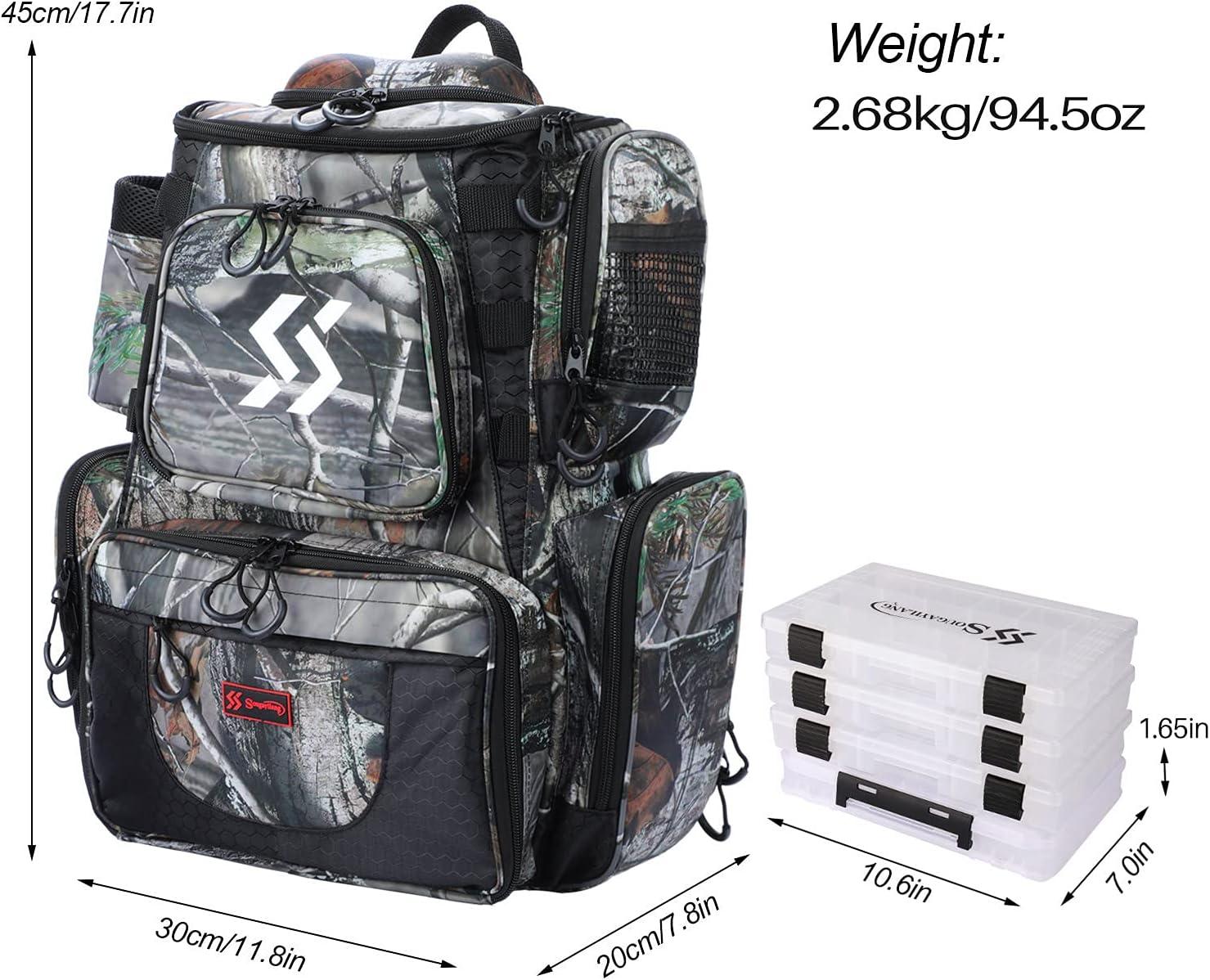 image:imageSougayilang Fishing Tackle Backpack Waterproof Tackle Bag Storage with 4 Trays Tackle BoxCamouflage Backpack With 4 Trays