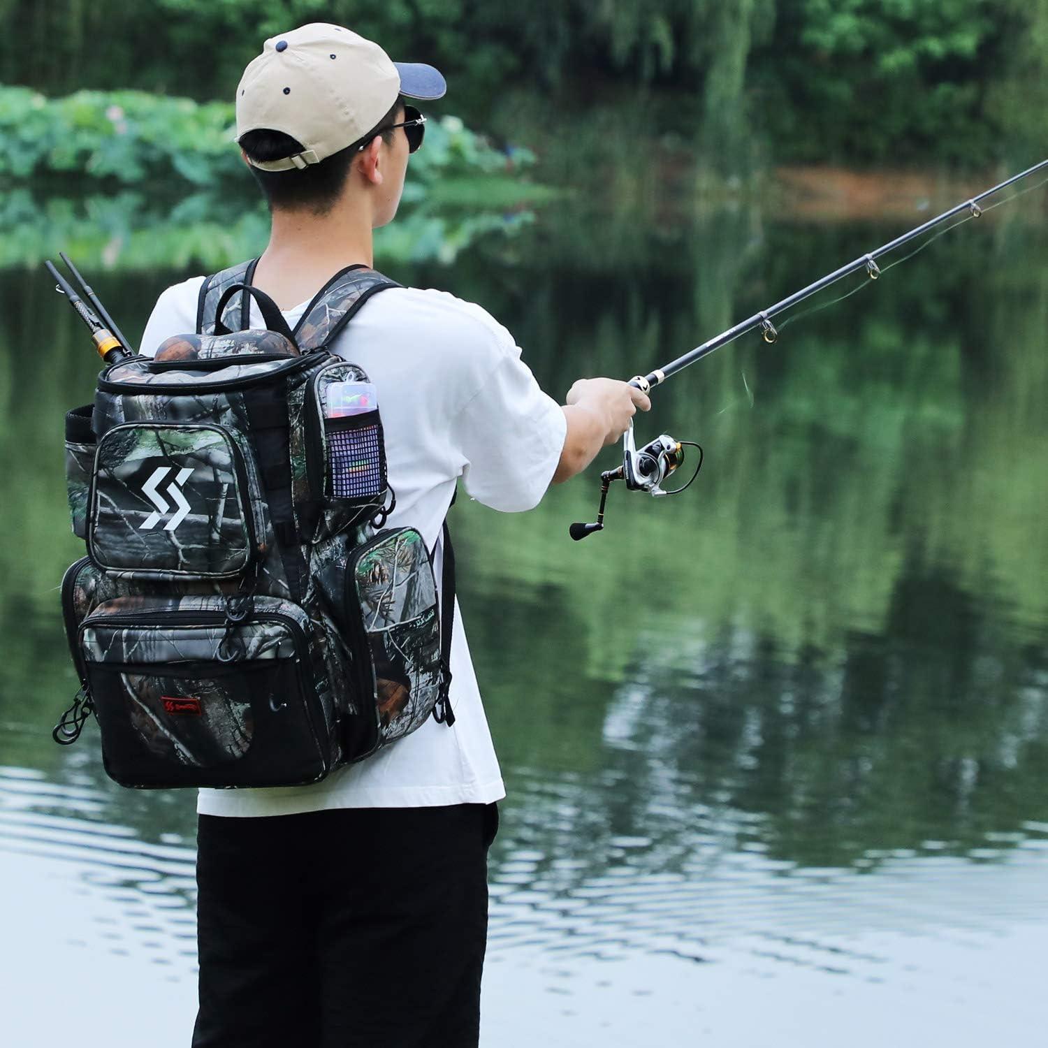 image:imageSougayilang Fishing Tackle Backpack Waterproof Tackle Bag Storage with 4 Trays Tackle BoxCamouflage Backpack With 4 Trays