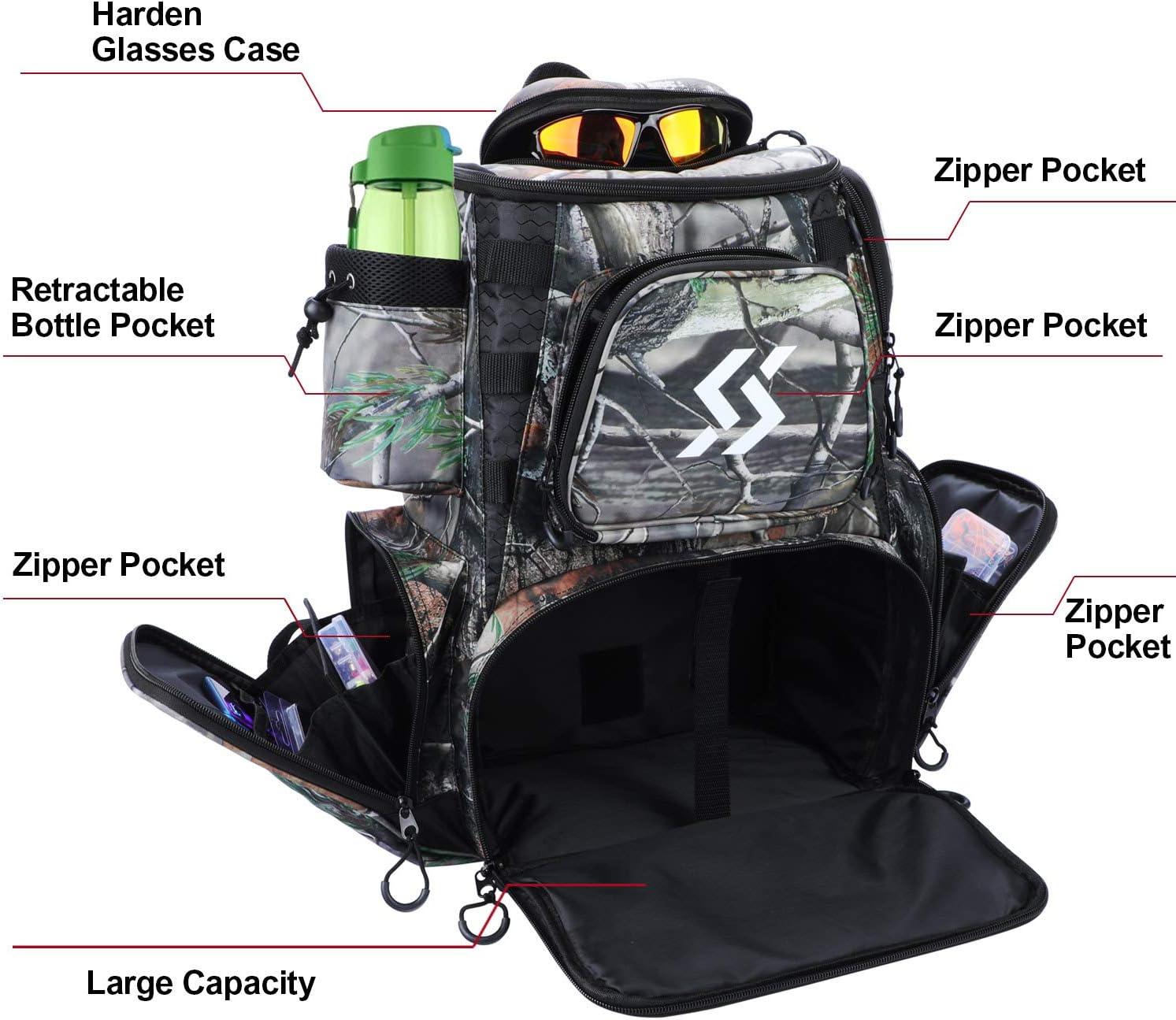 image:imageSougayilang Fishing Tackle Backpack Waterproof Tackle Bag Storage with 4 Trays Tackle BoxCamouflage Backpack With 4 Trays