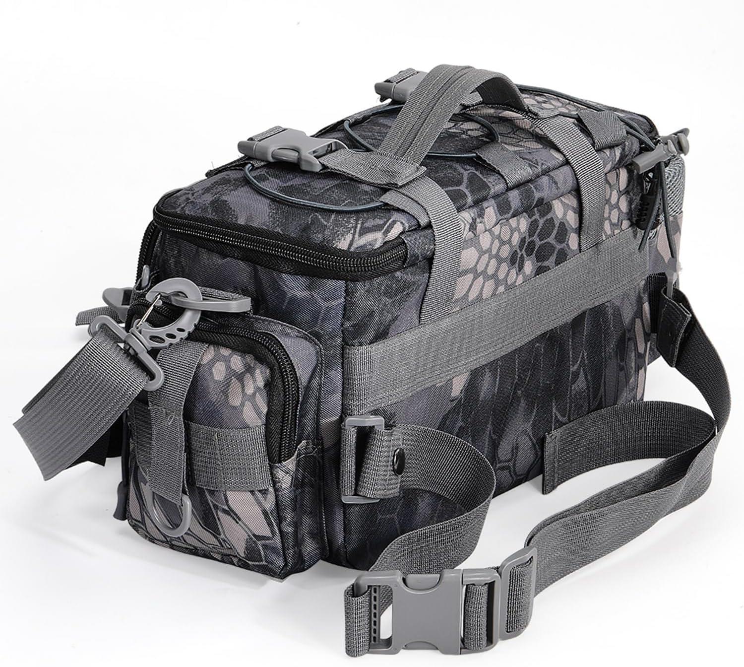 image:imageSougayilang Fishing Tackle Bags with 3600 Tackle Tray Fishing Tackle Storage Bags for Saltwater or Freshwater Fishing Gear Padded Shoulder Strap Tackle Box Bag Fishing BagGreyGrey without a 3600 Tackle Tray