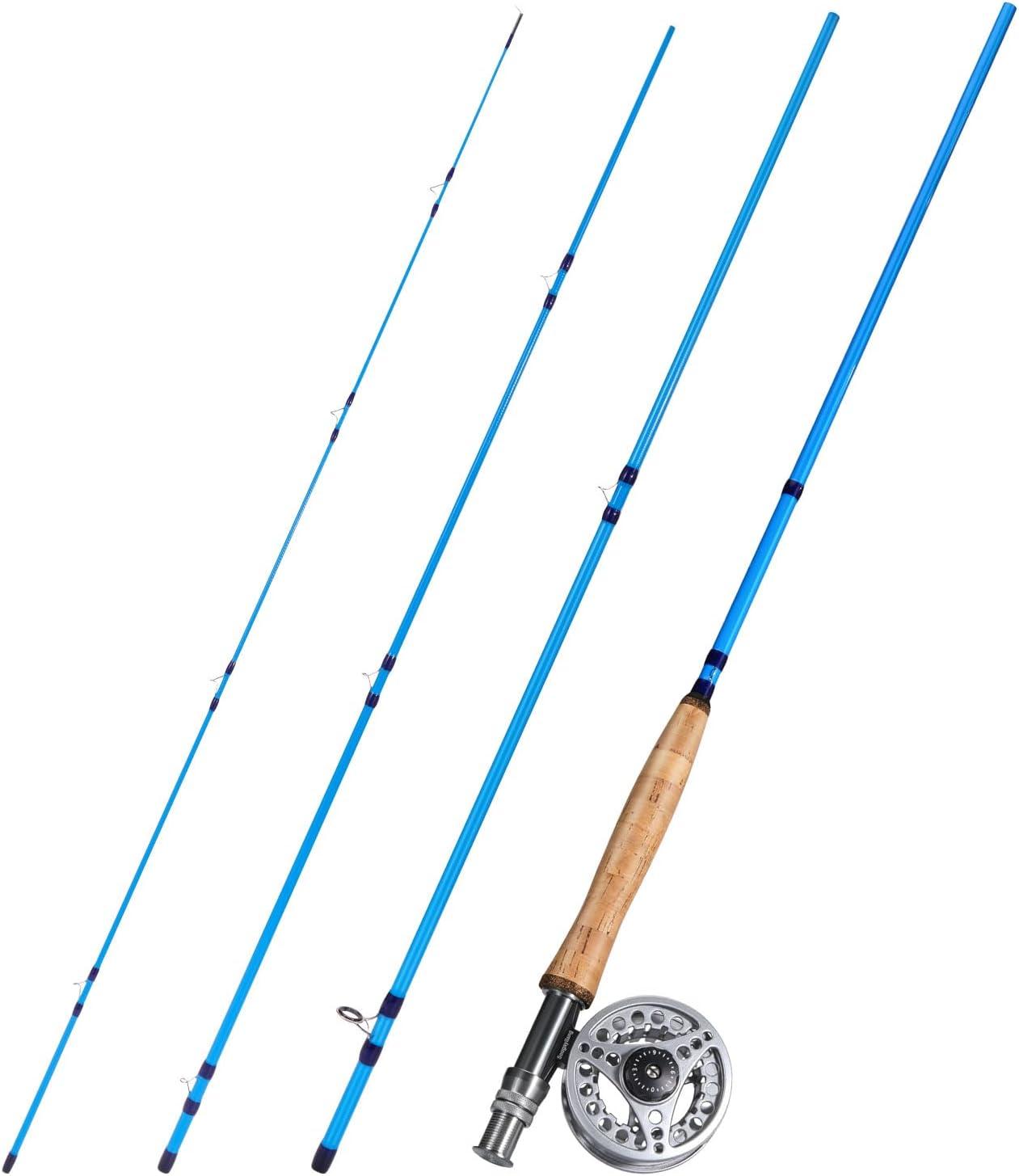 image:imageSougayilang Fly Fishing Combo 4 Piece Fly Rod and CNC Machined Aluminum Alloy Reel Complete Starter Package with Rod BagFly Fishing Combo 5Silver