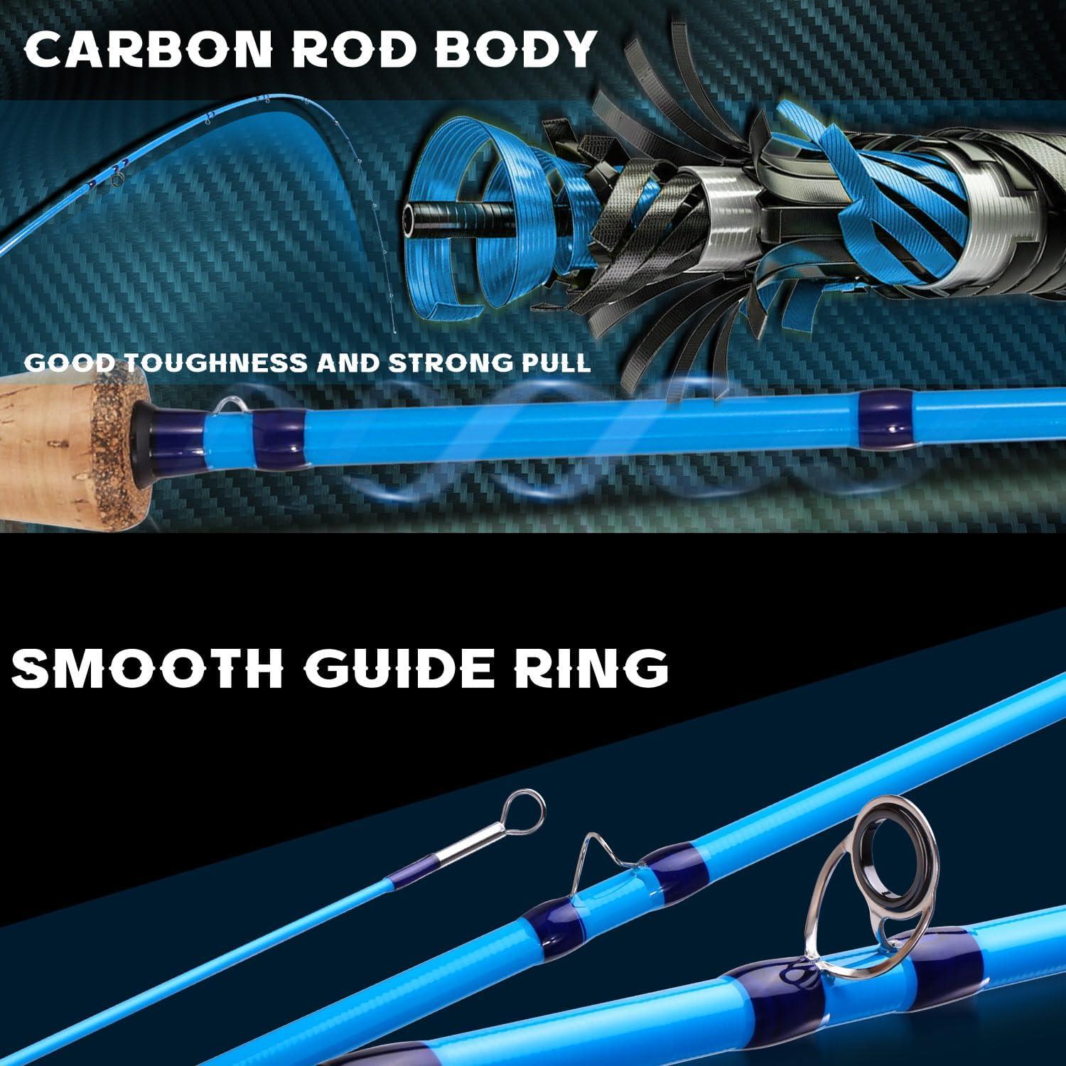 image:imageSougayilang Fly Fishing Combo 4 Piece Fly Rod and CNC Machined Aluminum Alloy Reel Complete Starter Package with Rod BagFly Fishing Combo 8Blue