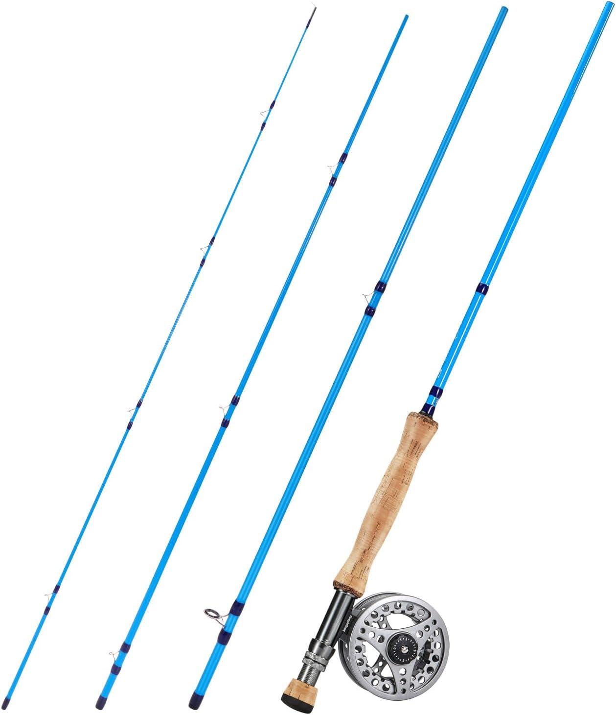 image:imageSougayilang Fly Fishing Combo 4 Piece Fly Rod and CNC Machined Aluminum Alloy Reel Complete Starter Package with Rod BagFly Fishing Combo 8Silver