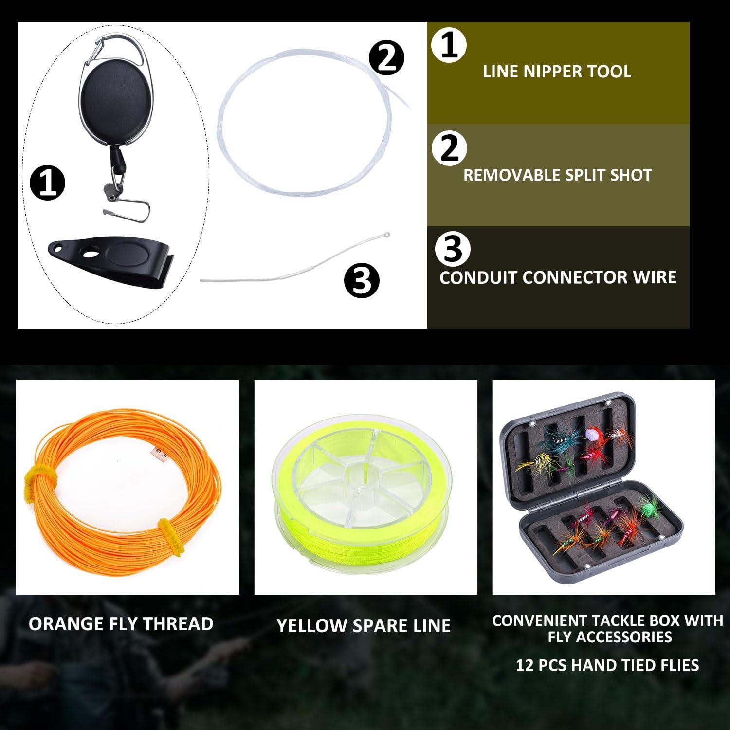 image:imageSougayilang Fly Fishing Combo 4 Piece Fly Rod and CNC Machined Aluminum Alloy Reel Complete Starter Package with Rod BagFly Fishing Combo 8Silver