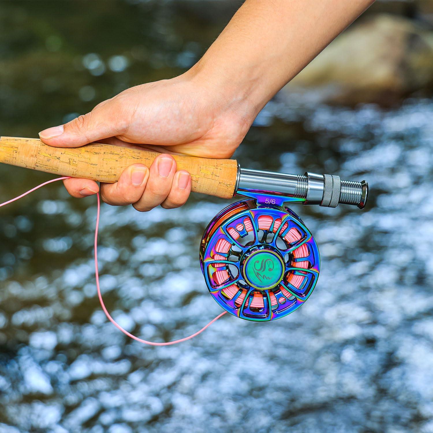 image:imageSougayilang Fly Fishing Reel Size 5678 CNCMachined Aluminum Alloy Fly ReelPowerful Lightweight Fly Reels for Trout Fishing78 wt