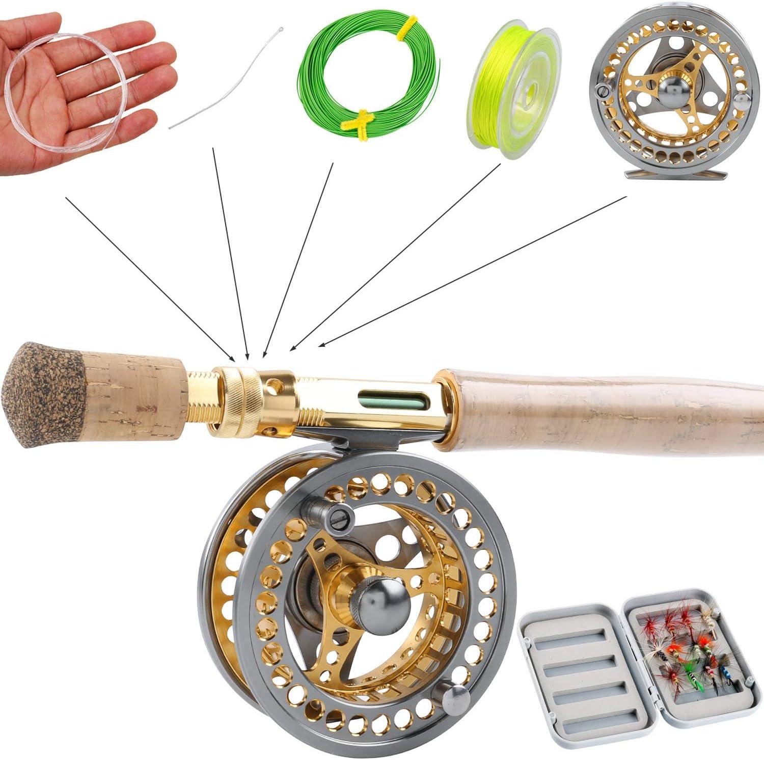 image:imageSougayilang Fly Fishing Rod Reel Combos with Lightweight Portable Fly Rod and CNCmachined Aluminum Alloy Fly ReelFly Fishing Complete Starter PackageFly Fishing Full Kit 78