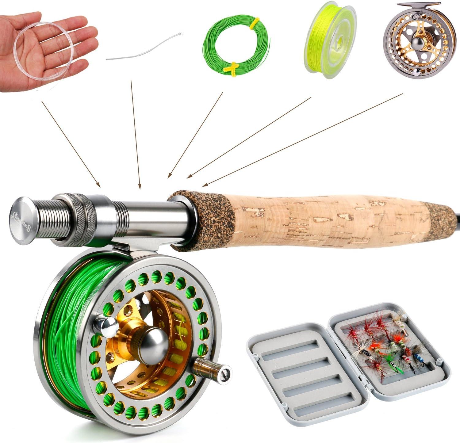 image:imageSougayilang Fly Fishing Rod Reel Combos with Lightweight Portable Fly Rod and CNCmachined Aluminum Alloy Fly ReelFly Fishing Complete Starter PackageFly Fishing Full Kit 56