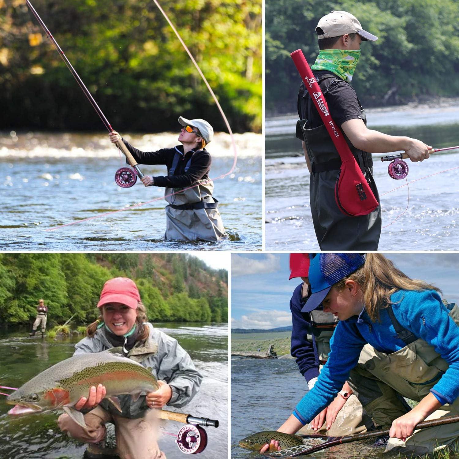 image:imageSougayilang Fly Fishing Rod Reel Combos with Lightweight Portable Fly Rod and CNCmachined Aluminum Alloy Fly ReelFly Fishing Complete Starter PackageFly Fishing Full Kit 56Pink