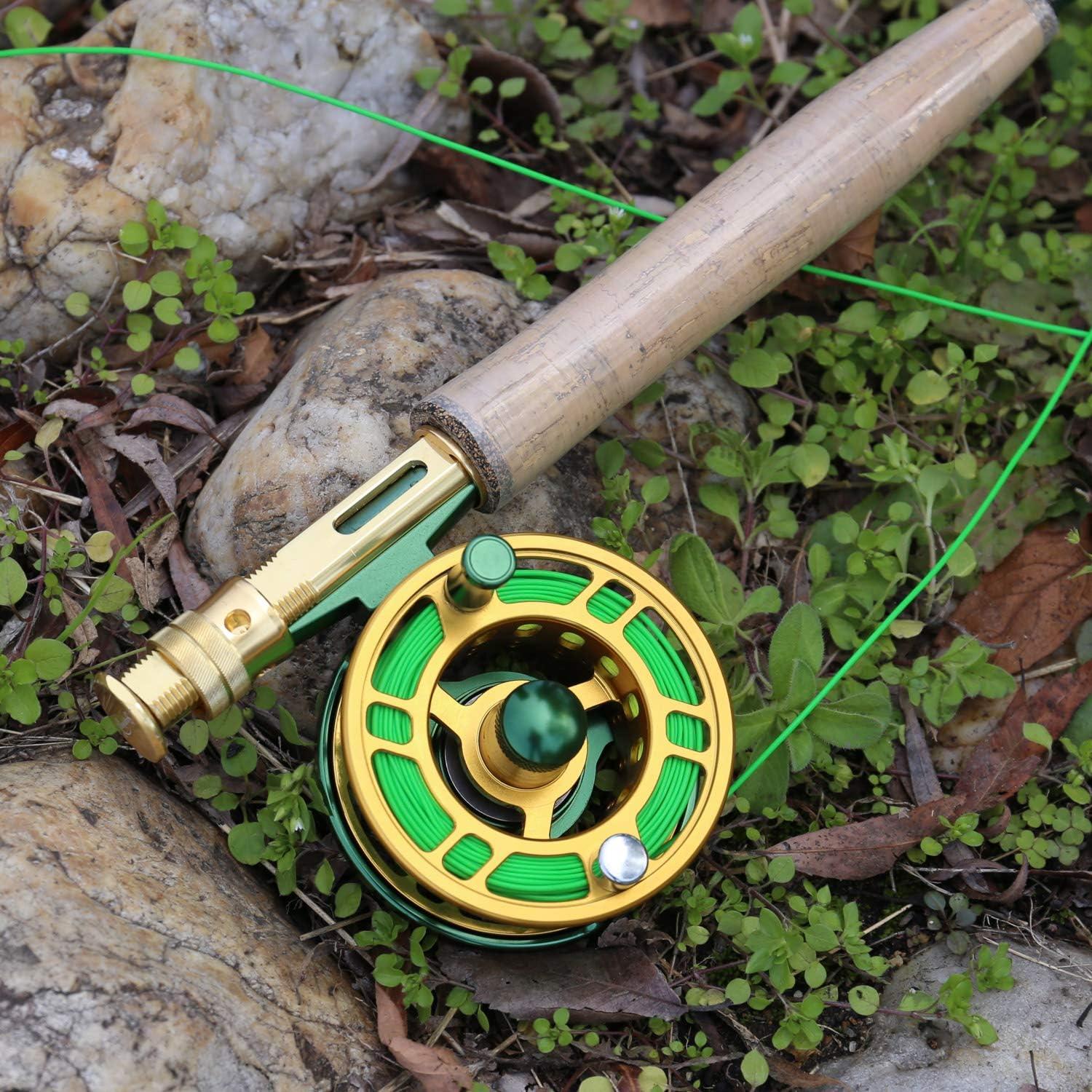 image:imageSougayilang Fly Fishing Rod Reel Combos with Lightweight Portable Fly Rod and CNCmachined Aluminum Alloy Fly ReelFly Fishing Complete Starter PackageFly Fishing Full Kit 56Green