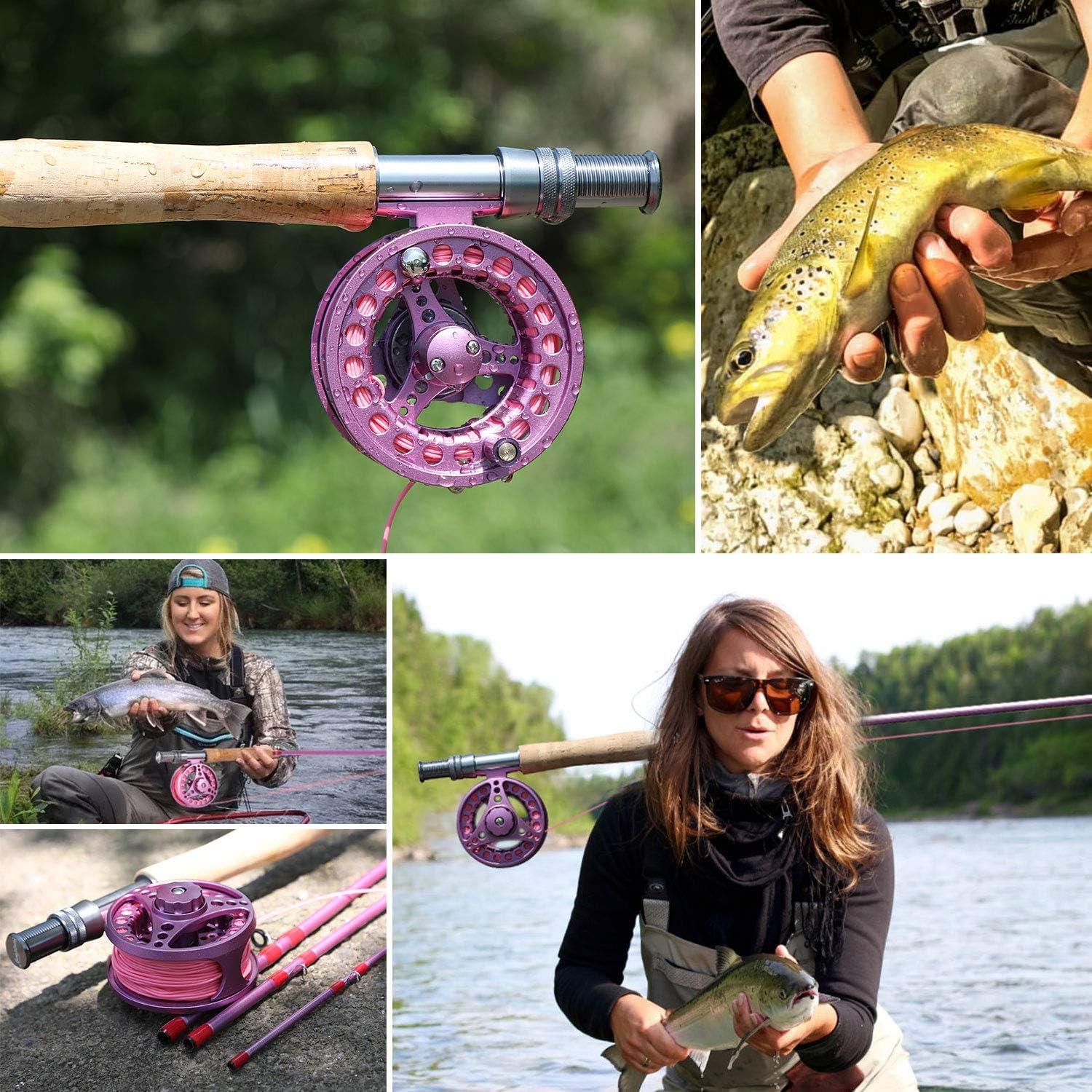image:imageSougayilang Fly Fishing Rod Reel Combos with Lightweight Portable Fly Rod and CNCmachined Aluminum Alloy Fly ReelFly Fishing Complete Starter PackageFly Fishing Full Kit 56Pink