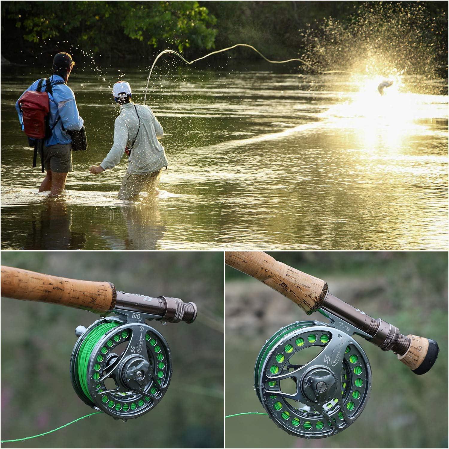 image:imageSougayilang Fly Fishing Rod and Reel Combo 4 Pieces Ultra Lightweight Portable Fly Rod and CNC Machined Aluminum Alloy Reel Complete Starter Package with Rod BagFly Fishing Combo 8