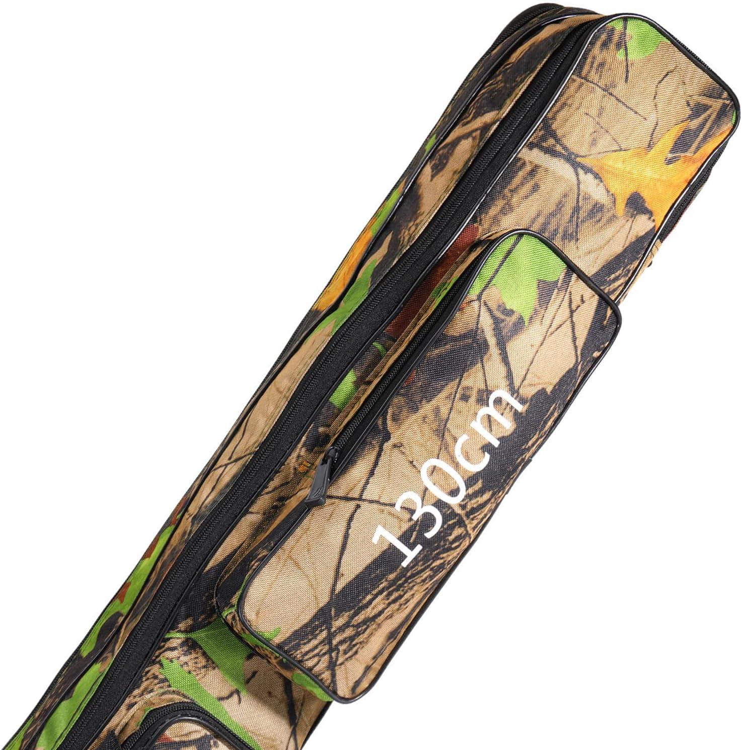 image:imageSougayilang Folding Fishing Rod Case Organizer Pole Storage Bag Rod Reel Tackle Carrier Fishing Rod Bag Fishing CaseGreen130cm512in