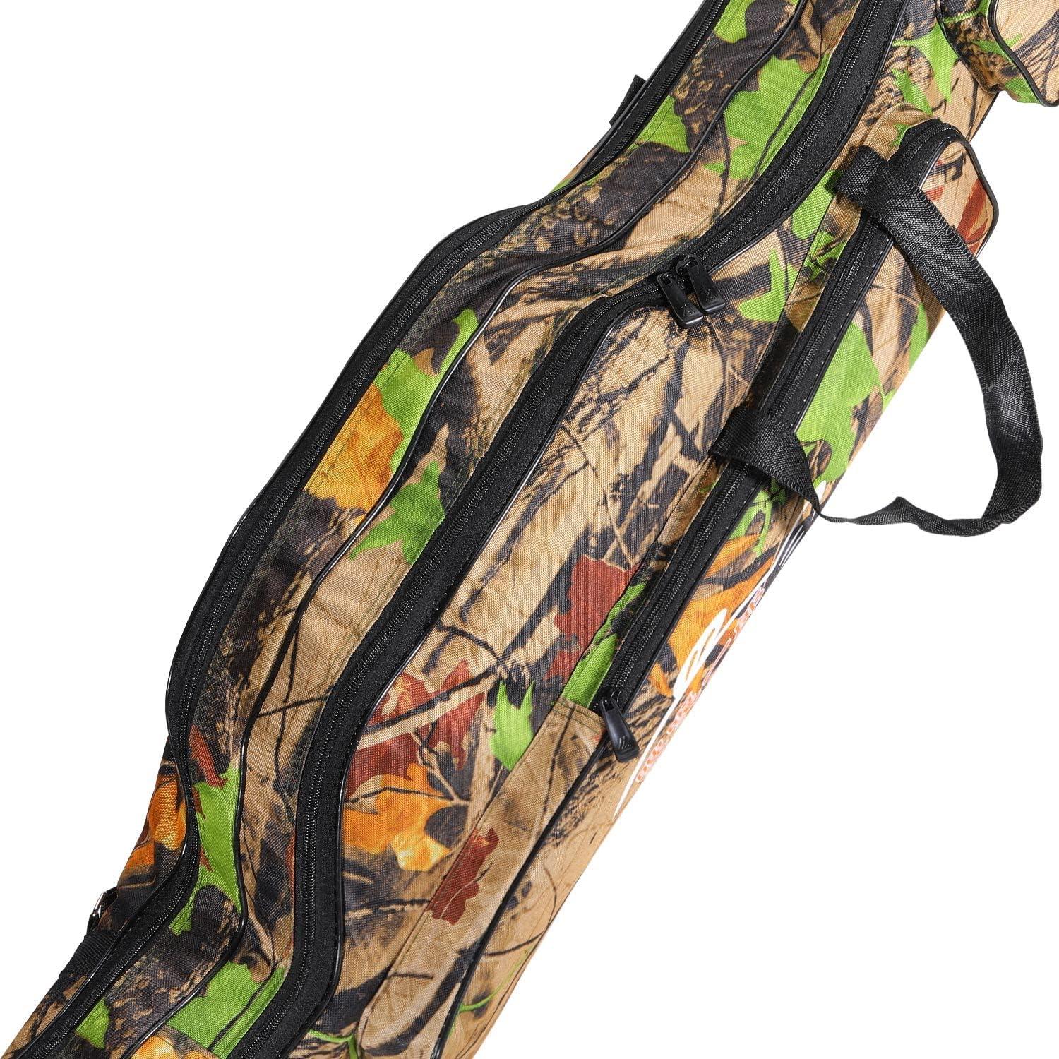 image:imageSougayilang Folding Fishing Rod Case Organizer Pole Storage Bag Rod Reel Tackle Carrier Fishing Rod Bag Fishing CaseGreen130cm512in