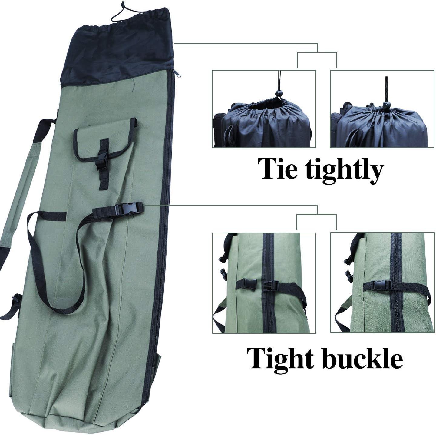 image:imageSougayilang Folding Fishing Rod Case Organizer Pole Storage Bag Rod Reel Tackle Carrier Fishing Rod Bag Fishing CaseStyle BGreen120cm4ft