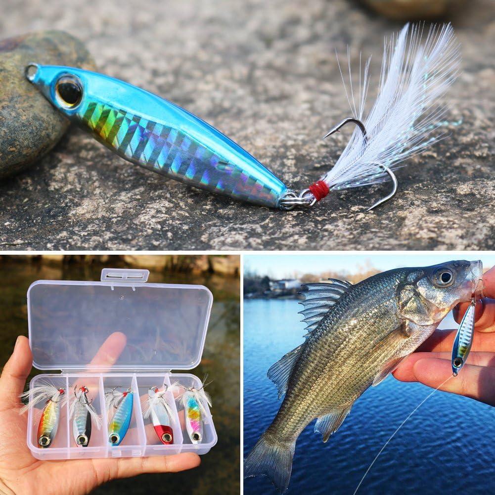 image:imageSougayilang Jigs Fishing Lures Sinking Metal Spoons Micro Jigging BaitA256in116oz5PCS with BOX