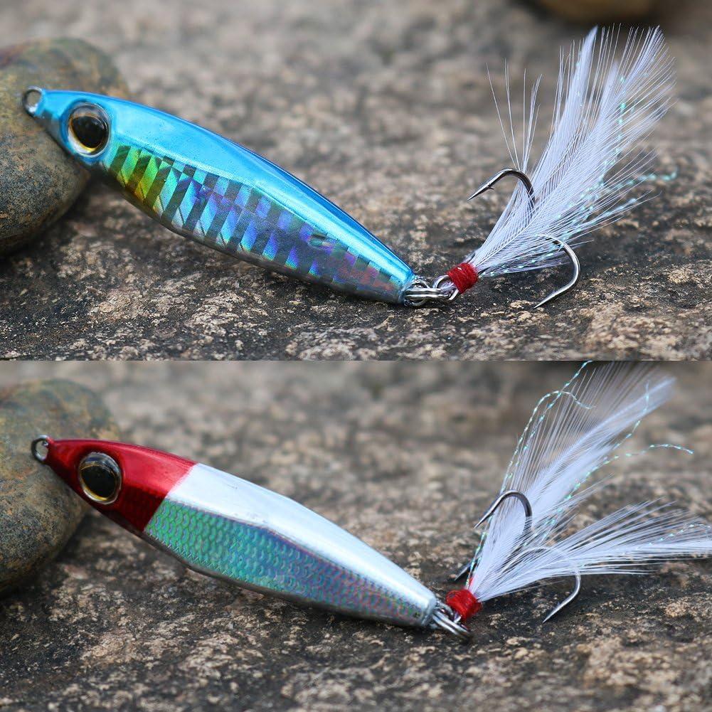 image:imageSougayilang Jigs Fishing Lures Sinking Metal Spoons Micro Jigging BaitA256in116oz5PCS with BOX