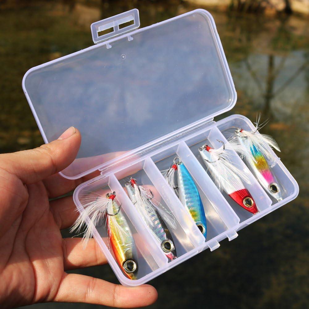 image:imageSougayilang Jigs Fishing Lures Sinking Metal Spoons Micro Jigging BaitA256in116oz5PCS with BOX