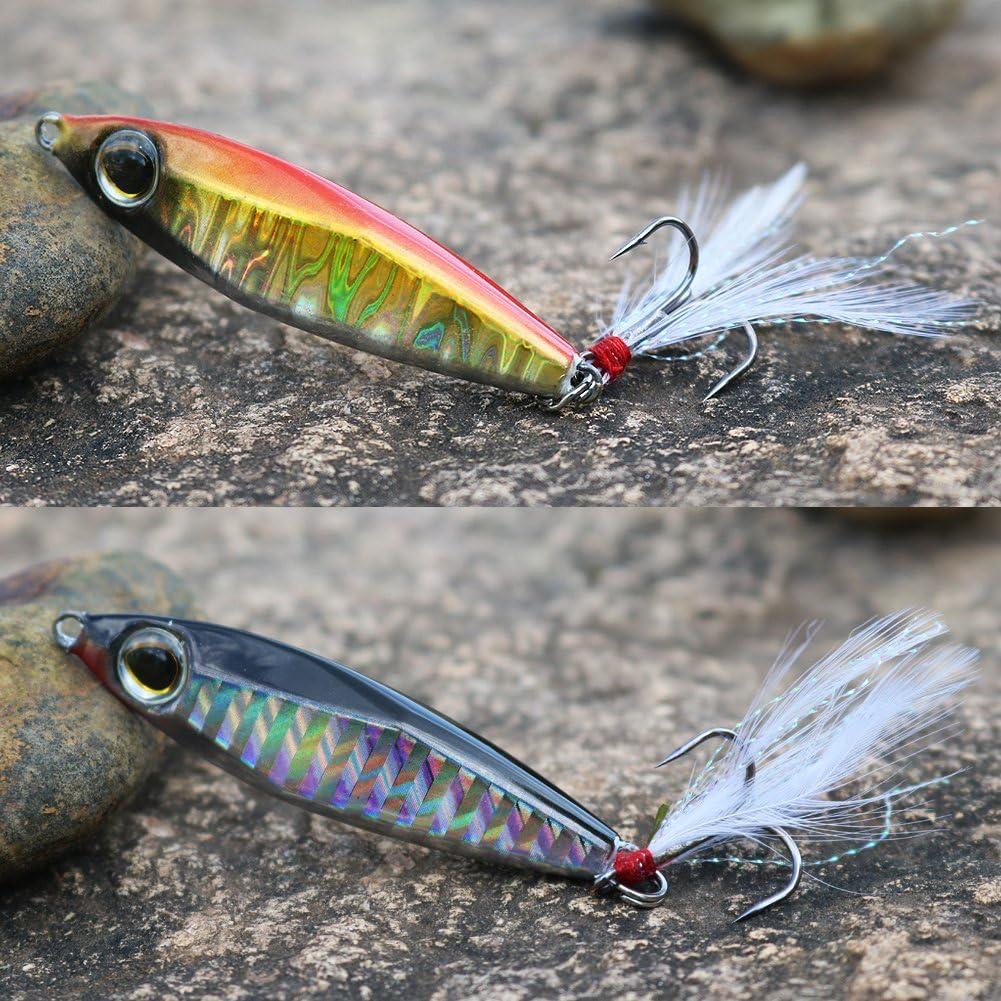 image:imageSougayilang Jigs Fishing Lures Sinking Metal Spoons Micro Jigging BaitA256in116oz5PCS with BOX