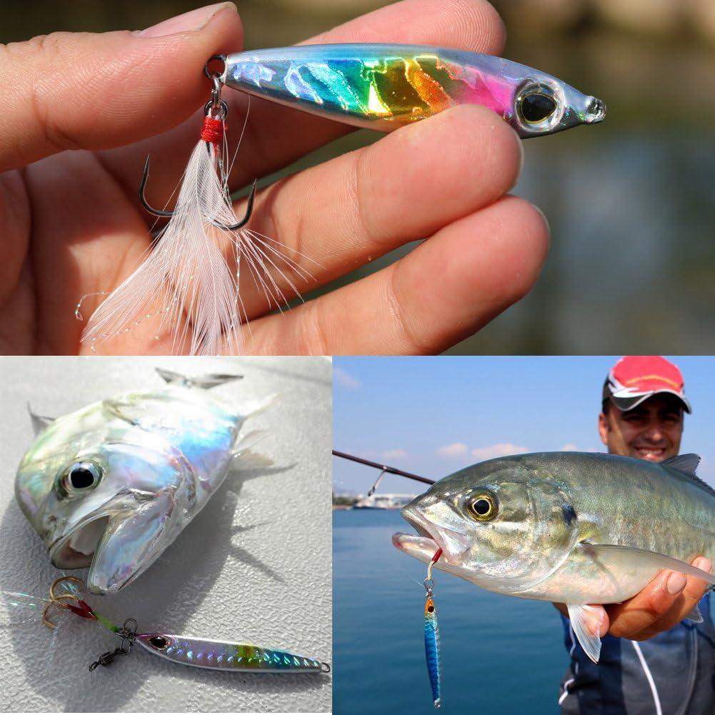 image:imageSougayilang Jigs Fishing Lures Sinking Metal Spoons Micro Jigging BaitA256in116oz5PCS with BOX