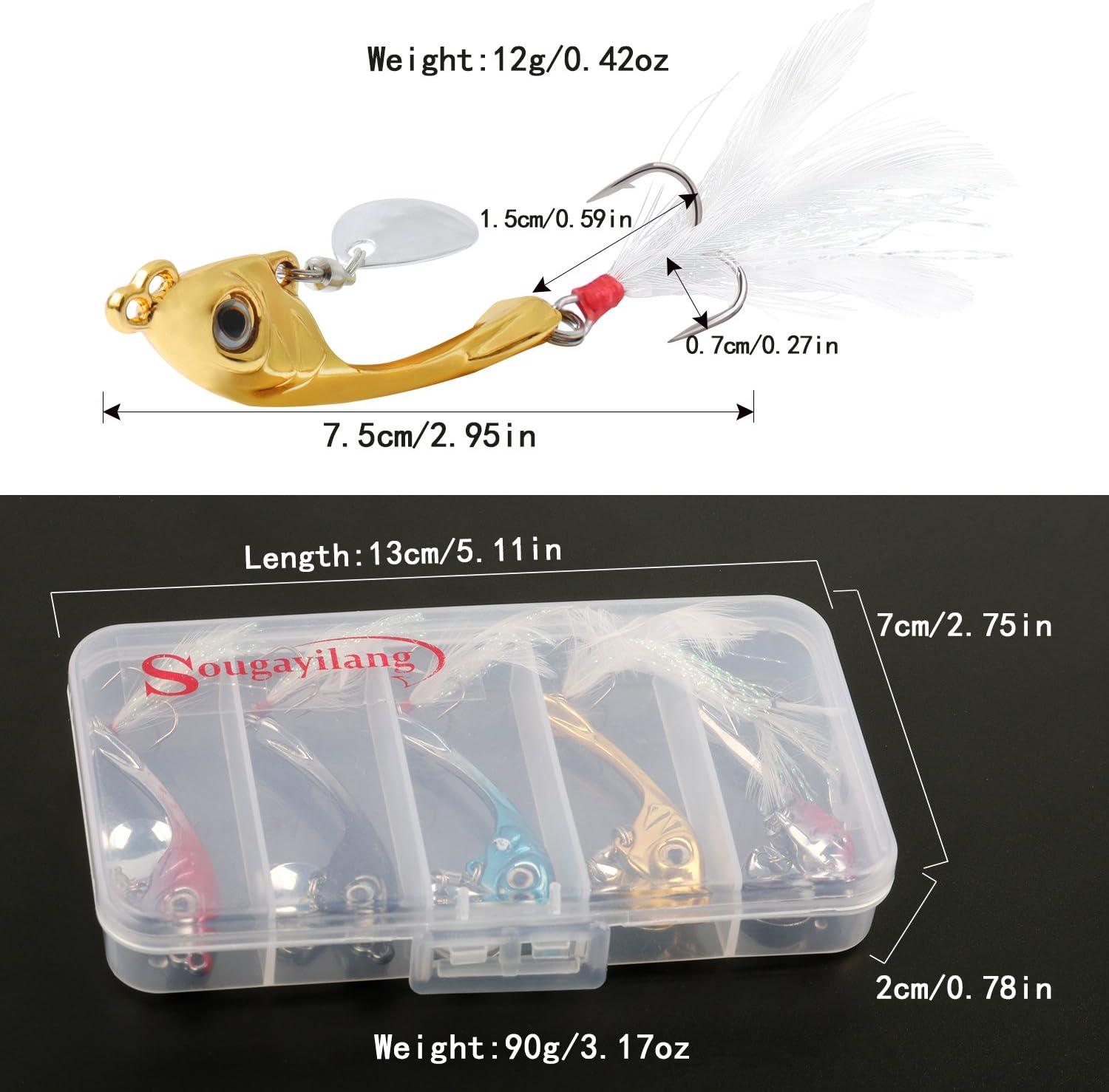 image:imageSougayilang Jigs Fishing Lures Sinking Metal Spoons Micro Jigging BaitC295in042oz5PCS with BOX