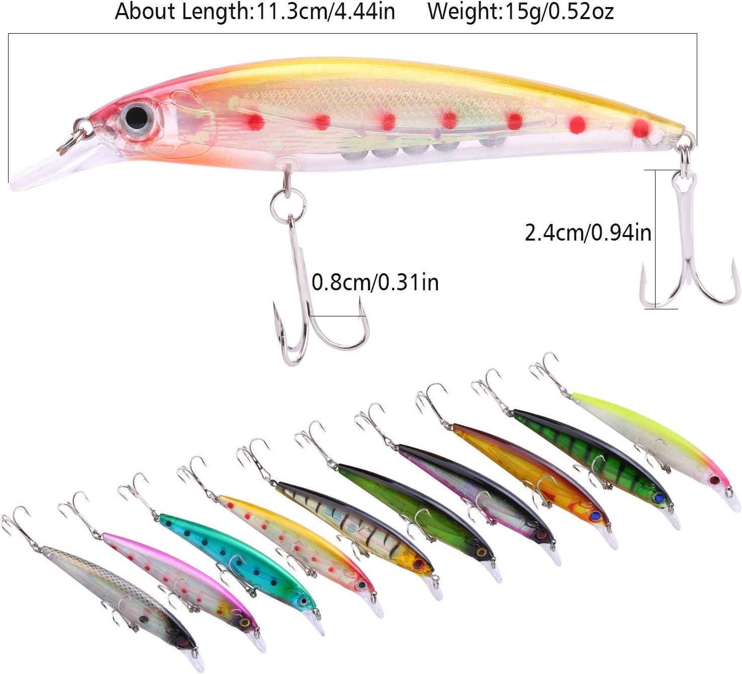 image:imageSougayilang Minnow Fishing Lures Crankbaits Set Fishing Hard Baits Swimbaits Boat Topwater Lures for Trout Bass Perch FishingStyleA 10PCS