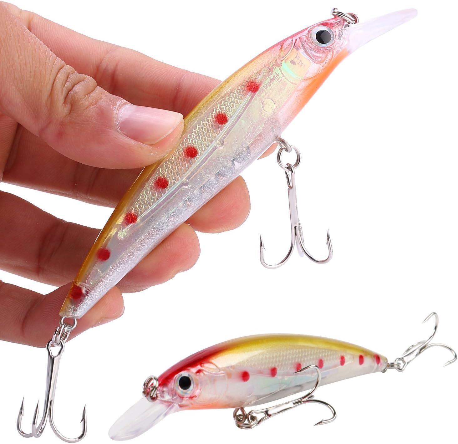 image:imageSougayilang Minnow Fishing Lures Crankbaits Set Fishing Hard Baits Swimbaits Boat Topwater Lures for Trout Bass Perch FishingStyleA 10PCS