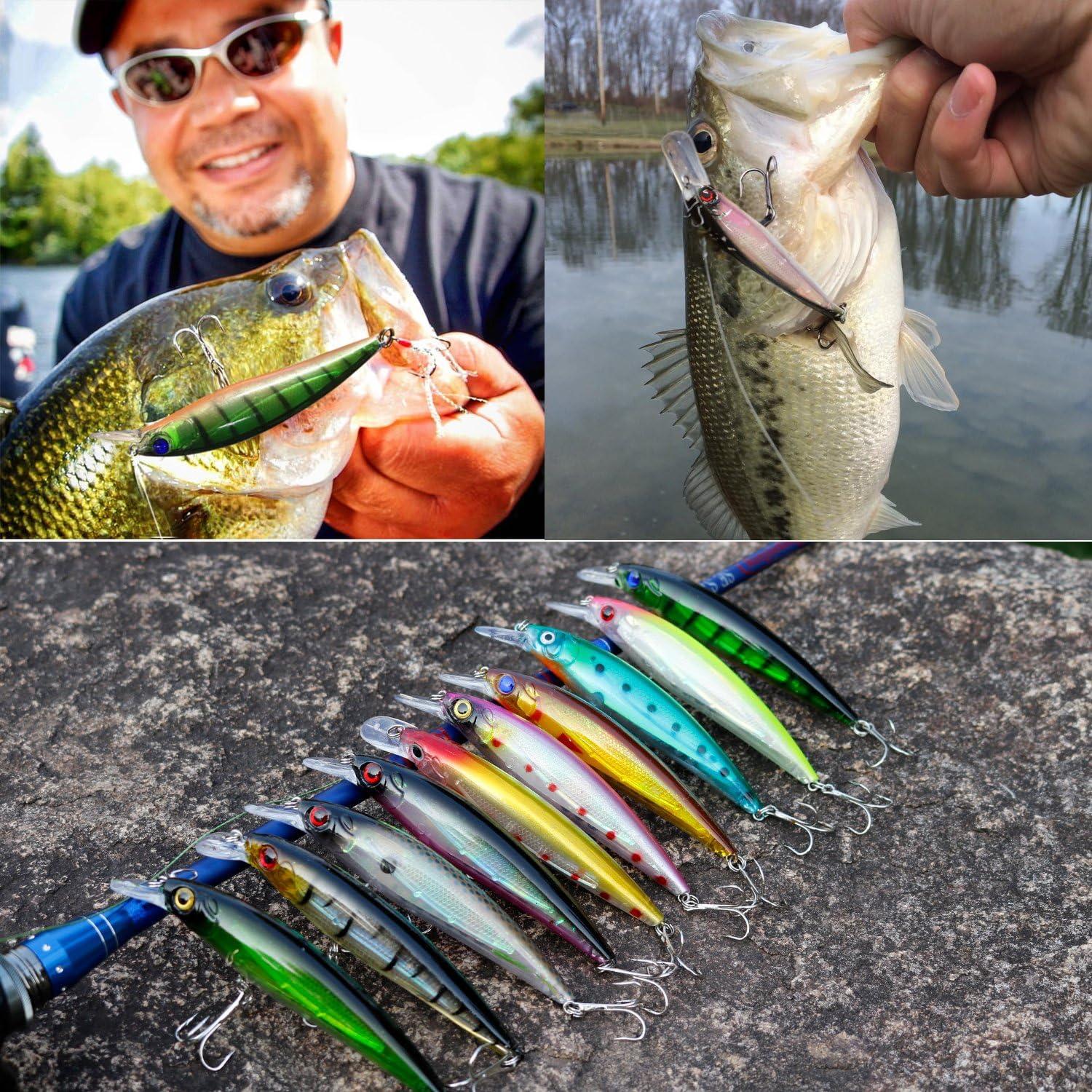 image:imageSougayilang Minnow Fishing Lures Crankbaits Set Fishing Hard Baits Swimbaits Boat Topwater Lures for Trout Bass Perch FishingStyleA 10PCS