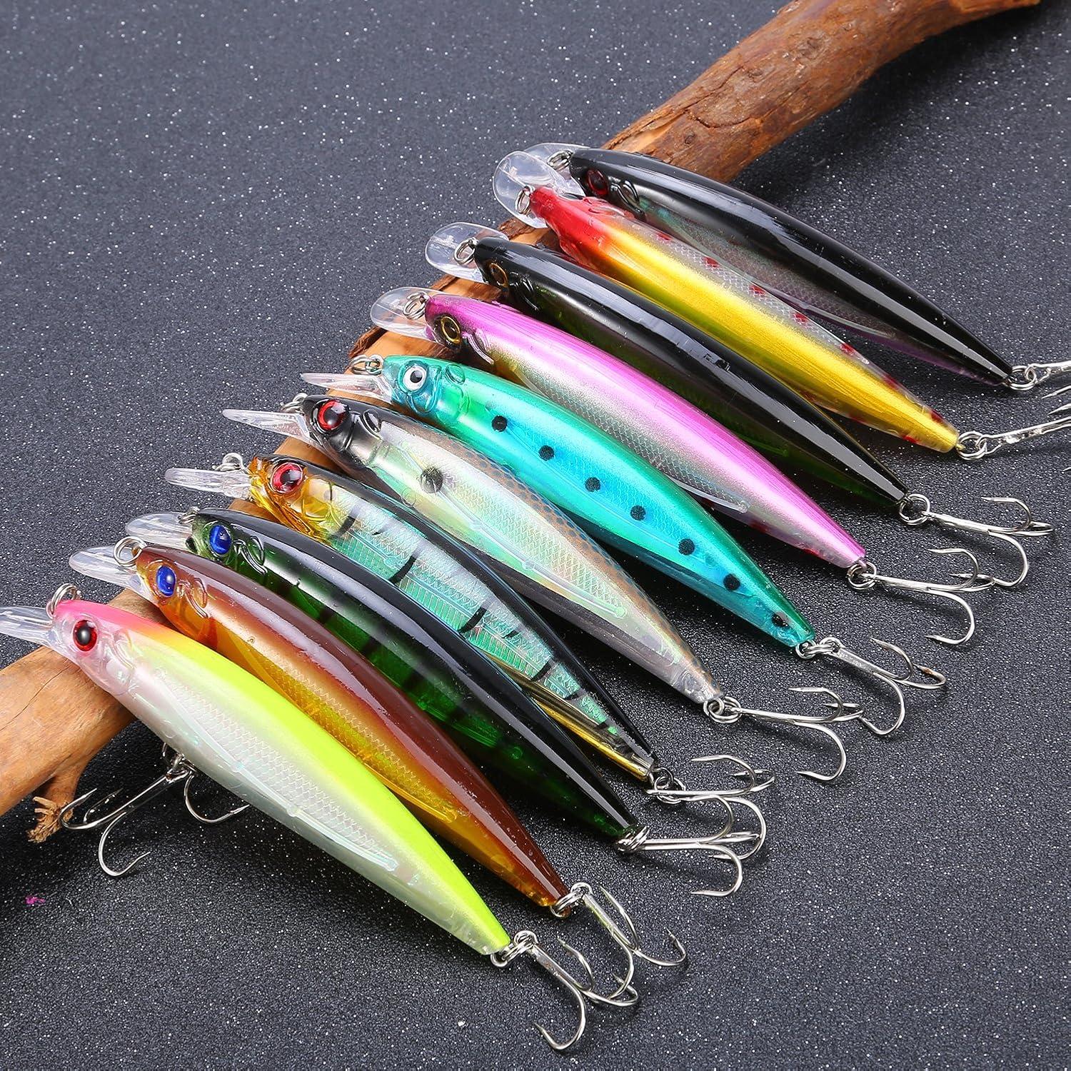 image:imageSougayilang Minnow Fishing Lures Crankbaits Set Fishing Hard Baits Swimbaits Boat Topwater Lures for Trout Bass Perch FishingStyleA 10PCS