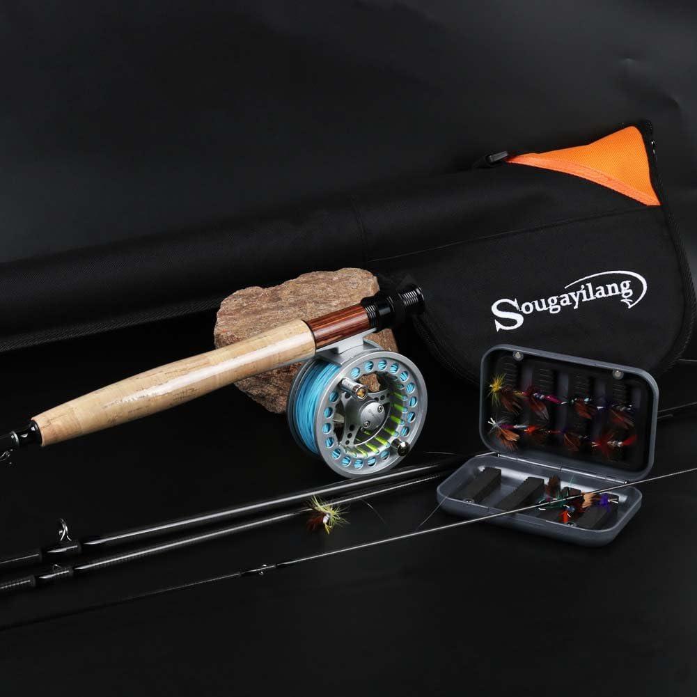 image:imageSougayilang Saltwater Freshwater Fly Fishing Rod with Reel Combo KitA Silver Kits with Bag
