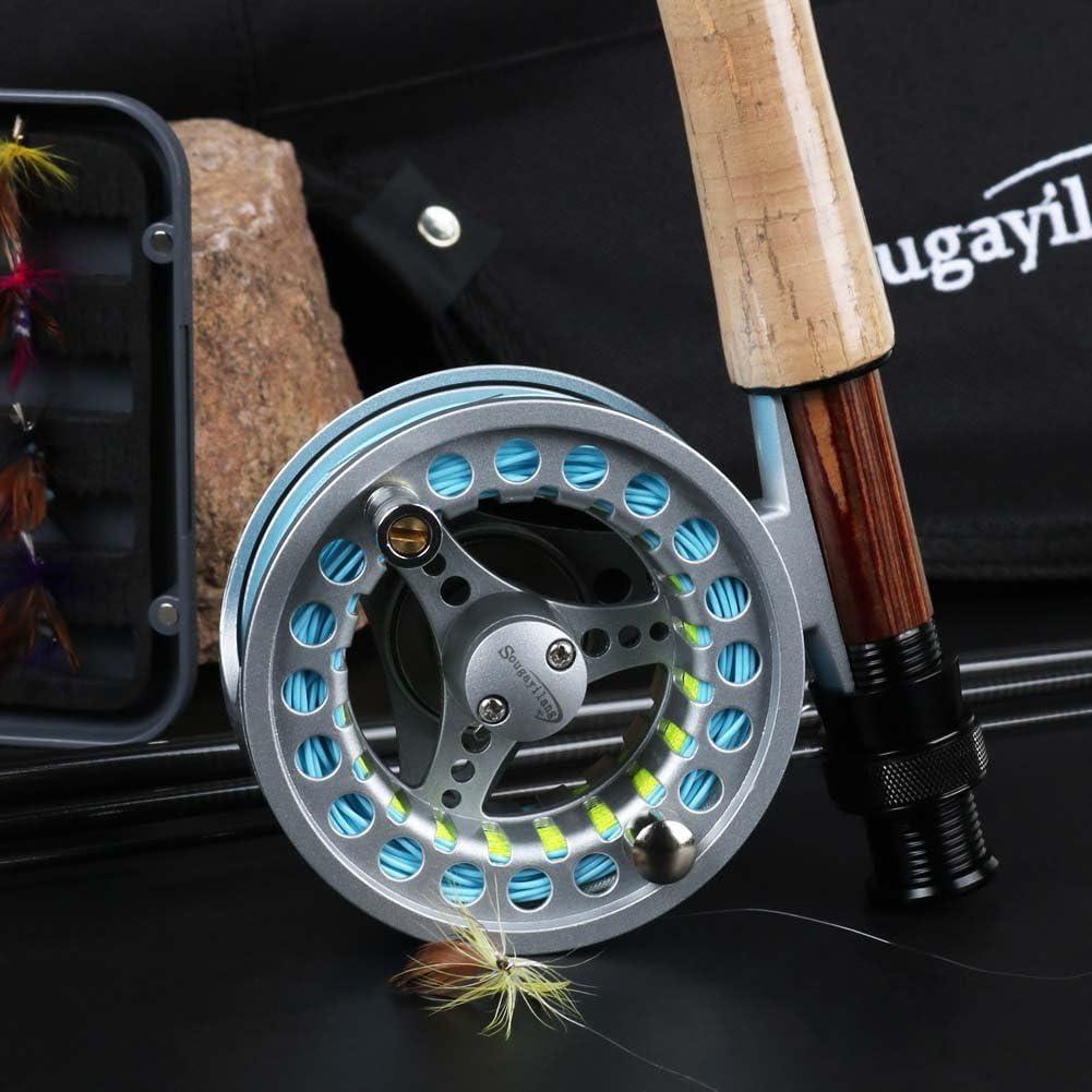 image:imageSougayilang Saltwater Freshwater Fly Fishing Rod with Reel Combo KitA Silver Kits with Bag