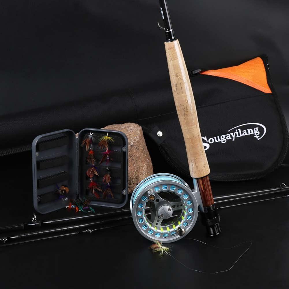 image:imageSougayilang Saltwater Freshwater Fly Fishing Rod with Reel Combo KitA Silver Kits with Bag