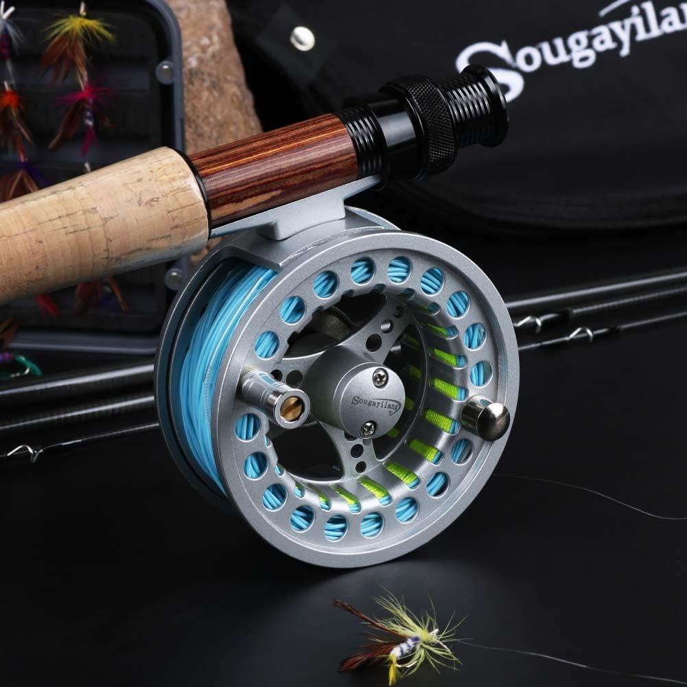image:imageSougayilang Saltwater Freshwater Fly Fishing Rod with Reel Combo KitA Silver Kits with Bag