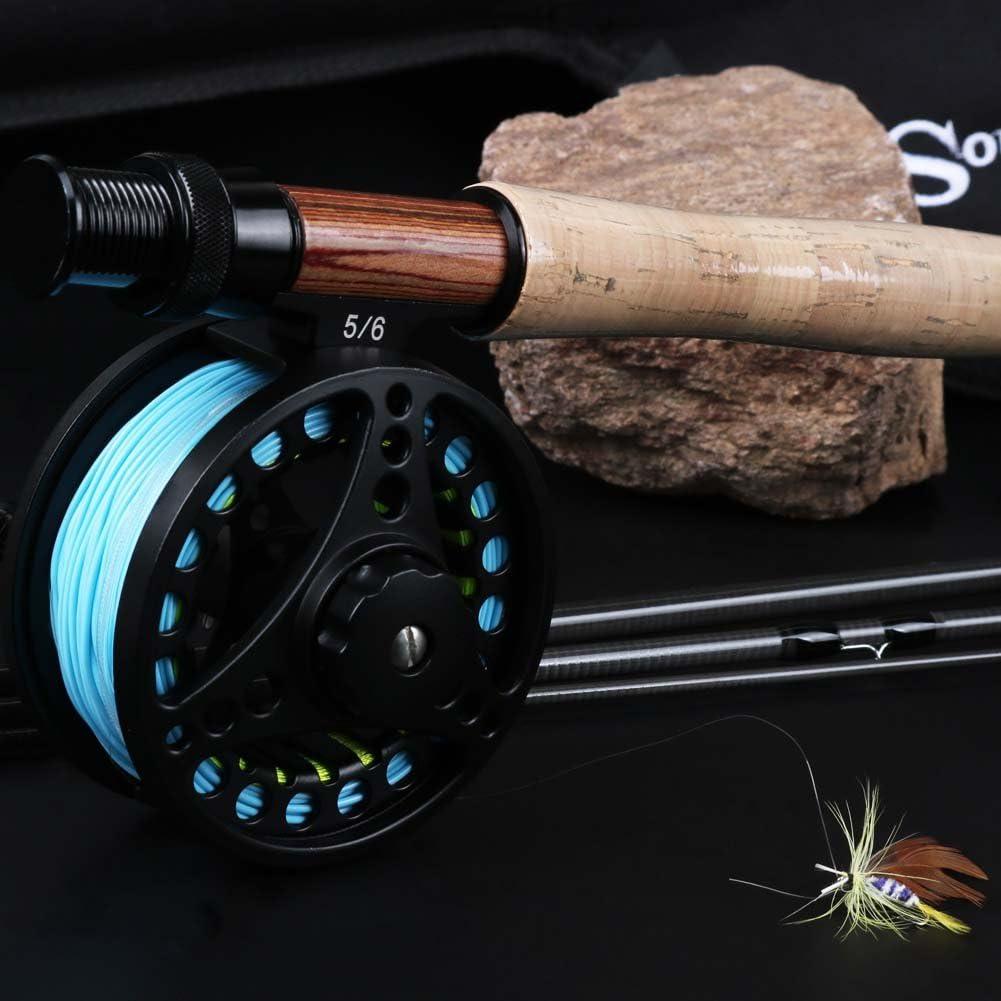 image:imageSougayilang Saltwater Freshwater Fly Fishing Rod with Reel Combo KitB Black Kits with Bag