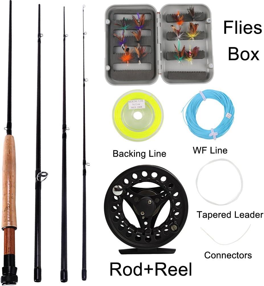 image:imageSougayilang Saltwater Freshwater Fly Fishing Rod with Reel Combo KitB Black Kits with Bag