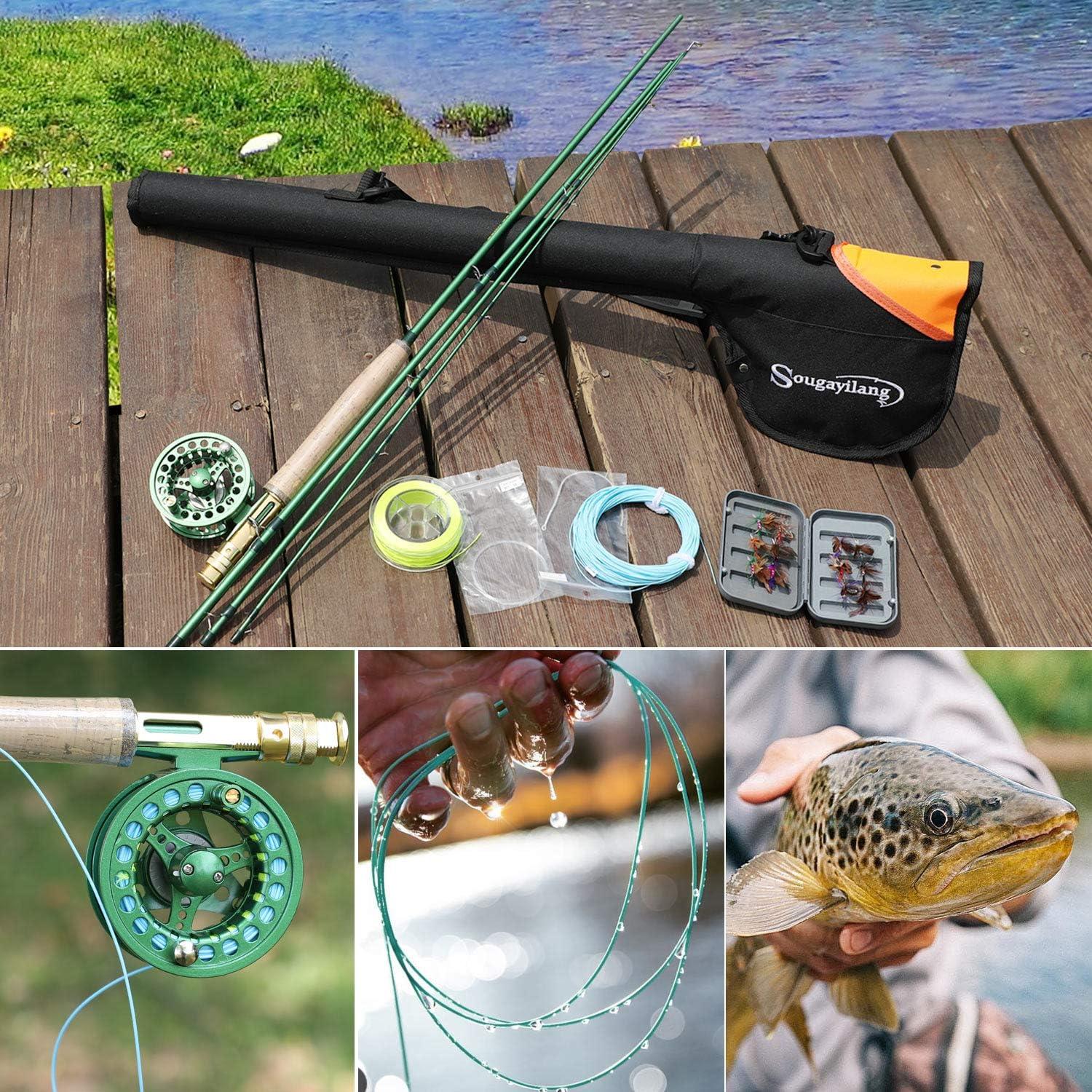 image:imageSougayilang Saltwater Freshwater Fly Fishing Rod with Reel Combo KitDGreen Kits with Bag