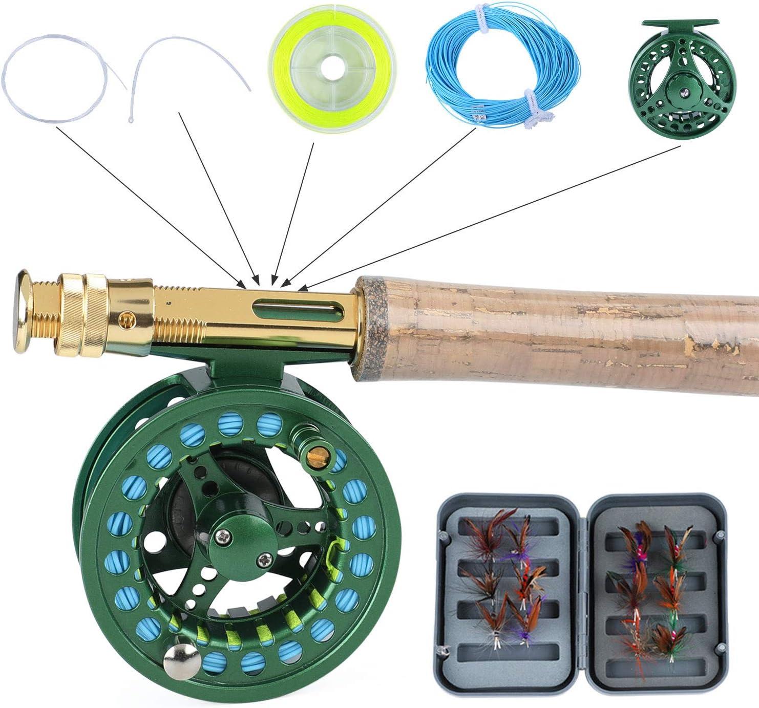 image:imageSougayilang Saltwater Freshwater Fly Fishing Rod with Reel Combo KitDGreen Kits with Bag