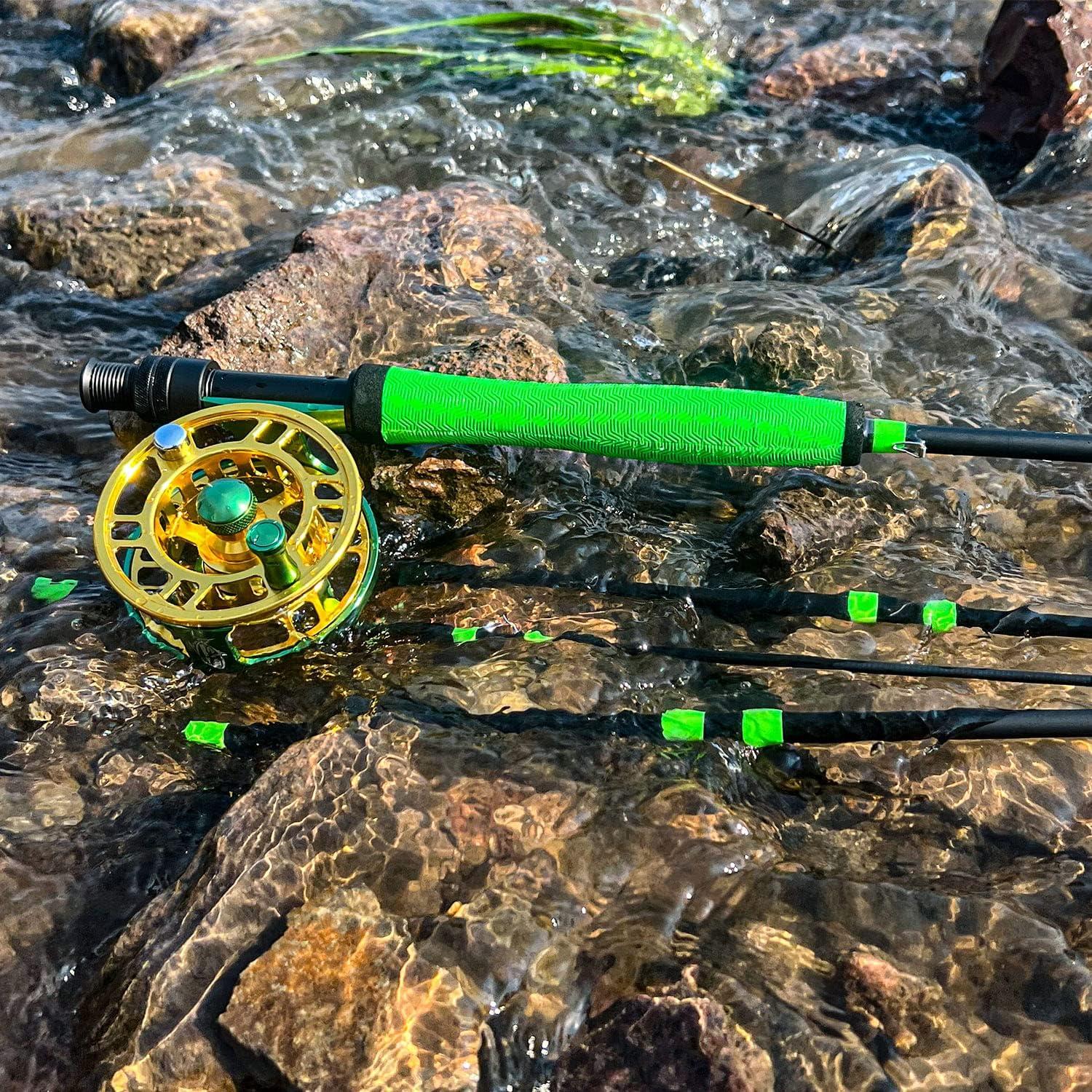 image:imageSougayilang Standard Fly Fishing Combo Starter Kit 56 Weight 9 Fly Rod with SuperPolymer Handle Accessories Carrying Case Fly Box Case amp Fishing FliesGreen