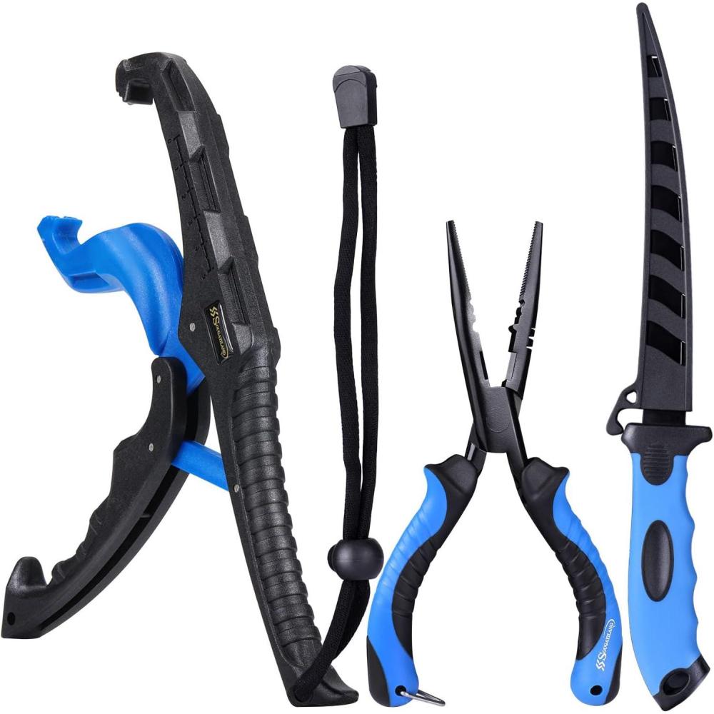 image:imageSougayilang Fishing 3Pcs Tool Sets with Resistant Fishing Pliers Fishing GripperFishing Fillet Knife Fishing Gear Sets for Freshwater Saltwater Best Gifts for Anglers