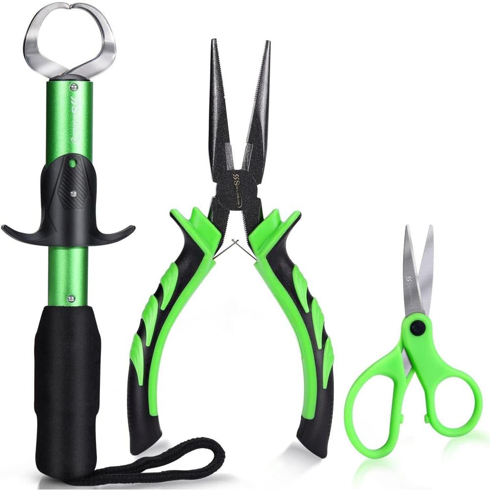 image:imageSougayilang Fishing Pliers 3 in 1 Fishing Tool Kit with Fish Lip Gripper Fishing Line Scissors