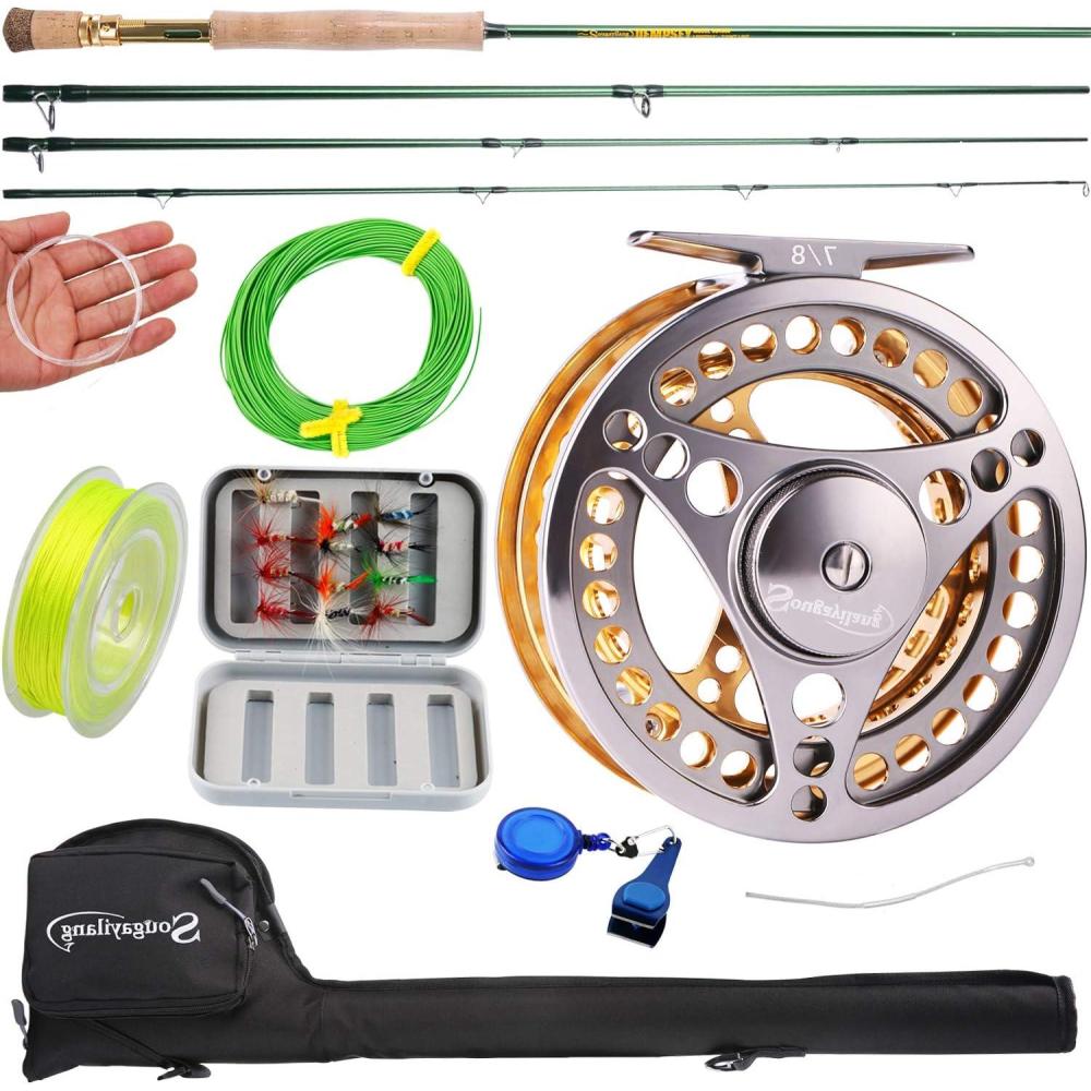 image:imageSougayilang Fly Fishing Rod Reel Combos with Lightweight Portable Fly Rod and CNCmachined Aluminum Alloy Fly ReelFly Fishing Complete Starter PackageFly Fishing Full Kit 78
