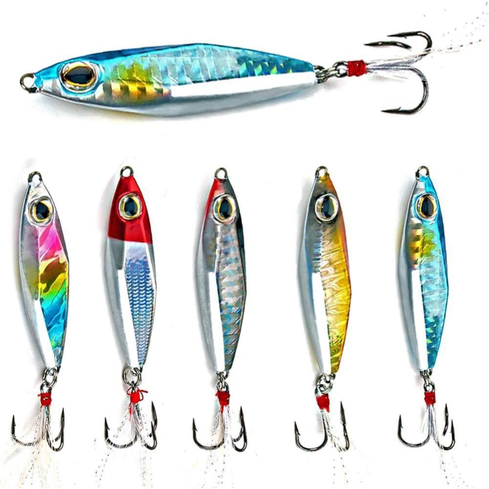 image:imageSougayilang Jigs Fishing Lures Sinking Metal Spoons Micro Jigging BaitA256in116oz5PCS with BOX