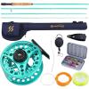 image:imageSougayilang Fly Fishing Combo 4 Piece Fly Rod and CNC Machined Aluminum Alloy Reel Complete Starter Package with Rod BagFly Fishing Combo 5Turquoisee