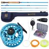 image:imageSougayilang Fly Fishing Combo 4 Piece Fly Rod and CNC Machined Aluminum Alloy Reel Complete Starter Package with Rod BagFly Fishing Combo 8Blue