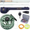 image:imageSougayilang Fly Fishing Combo 4 Piece Fly Rod and CNC Machined Aluminum Alloy Reel Complete Starter Package with Rod BagFly Fishing Combo 8Green