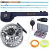 image:imageSougayilang Fly Fishing Combo 4 Piece Fly Rod and CNC Machined Aluminum Alloy Reel Complete Starter Package with Rod BagFly Fishing Combo 8Silver