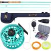 image:imageSougayilang Fly Fishing Combo 4 Piece Fly Rod and CNC Machined Aluminum Alloy Reel Complete Starter Package with Rod BagFly Fishing Combo 8Turquoisee